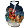 Herrtröjor ful jultröja 3d tryck rolig Xmas pullover hoodie tröja män kvinnor höst vinter plus storlek kläder streetwear