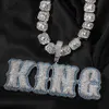 Pendant Necklaces TBTK Custom Bold Spiny Letters Two Tone Micro Paved Cubic Zirconia Personalized NamePlate Necklace Hiphop Jewelry 231204