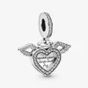 Nouveauté Charms 925 Sterling Silver Coeur et ailes d'ange Dangle Charm Fit Original Bracelet à breloques européen Bijoux de mode Acc169i