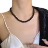 Kettingen Sieraden Strengen Gesimuleerde Zwarte Parels Kralen Choker Ketting Dames Meisje