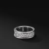 العنصر الفردي الأكثر مبيعًا لـ DY من ثلاثة صفوف من الماس الجديد Silver Silver Silver Simple and Popular Small Minaid Ring Jewelry