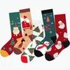 Femme chaussettes de noël drôle noël père noël arbre flocon de neige Elk neige coton Tube équipage bonne chaussette hommes nouvel an cadeau