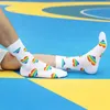 Chaussettes longues en coton peigné pour hommes et femmes, décontractées, à rayures chaudes, style Hip Hop, cadeaux d'affaires amusants pour filles