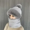 Berets inverno cachecol conjunto com capuz gorros chapéus para homens mulheres pelúcia balaclava máscara gorras bonnet chapéu de malha ao ar livre esqui à prova de vento bonés