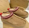 Tasman Slippers Chestnut Fur Slides Sheepskin Shearling Tazz New Mules Men Men Ultra Mini Platform 1ugglie-05 Boot-On Shoes Suede Upper Comfort Winter 9988ess