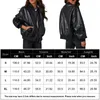 Women's Leather Women Faux Shirt Jacket With Pockets Long Sleeve Jackets Solid Color Shacket Motorcycle Streetwear