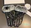 Fünf-Finger-Handschuhe aus Leder für Damen, Schaffell, Kaninchenfell, Winter-Damenhandschuhe, offizieller Original-Zähler aus Europa