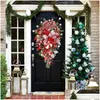 Christmas Decorations Wreath Candy Cane Artificial Window Door Hanging Garlands Rattan Home Decoration 2023New Year Navidad Drop Deliv Dh14H