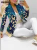 Pantalon féminin en deux pièces CM.Yaya Elegant Ins Paisley Butterfly Blazer Suit and Pantal