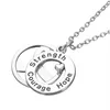 GX055 Cancer Awareness Purper Ribbon Silver Plated Strength Hope Courage love letters hollow round Pendant Necklace For Gift224G