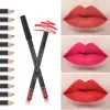 Lápis labiais 24 cores Matte Batom Lápis de longa duração Lip Liner Velvet Lips Maquiagem Cosmética Maquillaje Mulheres Beleza Make Up pode ser cortado 231204