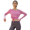 Yoga Outfit Open Sports Clothes Long-Sleeved Running Tops Summer Women's T-Shirt Slim Beauty Back Sportswear