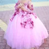 Flickaklänningar Flower Dress Gorgeous Fairy Tulle Lace Decal Princess Ball First Communion Kids Surprise Birthday Present