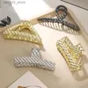 Headwear Hair Accessories New Alloy Geometric Hair Claw Clip Triangle Rectangle Cross Metal Hair Clips Crab Hairpins non-slip Barrettes Hair accessories Q231204