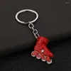 Keychains 100pcs/lot 2023 Metal Roller Skate Keyholders Creative Zinc Alloy Key Chains