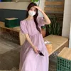 Robes décontractées Femmes Manches bouffantes Princesse Tempérament doux Mode Ulzzang A-ligne Été Simple Dames Ins Style coréen Classique
