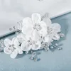 Hoofddeksels Haaraccessoires Miallo Handgemaakte Bloem Haarkam Clips voor Vrouwen Accessoires Zilver Kleur Bruids Bruiloft Haar Sieraden Gala Bruid Hoofddeksel Geschenken 231204