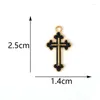 Charms 15st 25 14mm Fashion Cross Emalj Alloy Pendant Metal Charm för män Kvinnliga smycken Halsband Key Chain Making Accessories Gift