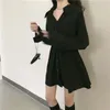 Sıradan Elbise Sokak Giyim Elbise Kadınlar İçin Siyah Gotik Harajuku Moda Mini BF Style Party Lady Japonya kız öğrenci Tunik Zarif Vestidos