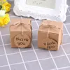 Gift Wrap 10sets Kraft Paper Cube Favor Boxes Wedding Candy Rustic Box For