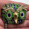 Broschen Mode Luxus Stil Metall Big Eye Eagle Brosche Nadel Gesicht Strass Blau Grün Emaille Vogel Kostüm Schmuck Dinner Party Geschenke