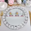 Tallrikar 20st Diamond Underplate Mirror Charger Plate för bröllopsdekoration Western dessert matskiva