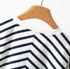 T-shirt ALAIALAIA a righe stampate di nuova progettazione da donna T-shirt a maniche corte BAT pullover allentato casual