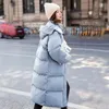 Women's Trench Coats Women Solid Hoodies Parkas Full Sleeve Zipper Loose Fit Winter Thick Splice Long Tops Pockets Office Ladies Elegant