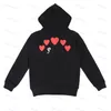 Hoodies dos homens moletons 22s Designer Play Commes Jumpers Des Garcons Carta Bordado Manga Longa Pulôver Mulheres Coração Vermelho Solto Camisola Roupas C2