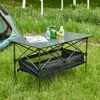 Camp Furniture Table d'extérieur pliante 1 pièce avec sac de transport rectangulaire en aluminium léger enroulable pour pique-nique en camping barbecue sur la plage