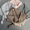 Scarves Wool Knitted Triangle Scarf warm Double-Sided wear Women's plaid Shawl wrap Autumn Winter Korean Scarves J231204