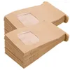 Gift Wrap 50pcs Bakery Bags With Clear Window Toast Paper Cookies Pastries Sandwich