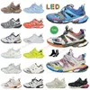 track led 3 sneakers scarpe casual firmate uomo donna Tracks 3.0 LED parigi Italia Marca Triple pelle nera Nylon stampato Piattaforma famose scarpe da ginnastica scarpe da passeggio all'aperto