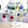 Crystal Bpple Tree Ornament Fengshui Glass Crafts Decor Decor Figurines Christmas New Year Prezent