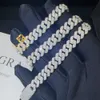 Najlepiej sprzedający się 8 mm dwa rzędy mrożone man man biodro biżuterii gra certyfikaty Pass Diamond Tester VVS1 Cuban Link Sain Mężczyźni