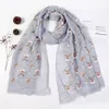 Scarves Fashion Reindeer Print Scarves Shawls Wrap Deer Print Christmas Scarf Hijab Muffler 4 Color Wholesale 231204