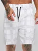 Herr shorts sommar kort casual stil polyestermaterial 2023 tryckt modeficka lös elastisk midja