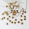 Décoration de fête 100 pièces étoiles d'or/argent pour décor de noël tissu en mousse cartes de scrapbooking à faire soi-même ornements embellissements accessoire