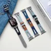 Modedesigner-Uhrenarmband, intelligente Armbänder für Apple Watch Band Ultra 38 mm, 44 mm, 45 mm, iWatch-Band Serie 8, 9, 4, 5, 6, 7, PU-Ledergewebe, Denim-Stoff-Armband