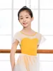 Stage Wear Ballet Leotards para meninas com pequenas mangas voadoras roupas de dança infantil mulheres cores brilhantes ginástica