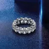 Eternity Oval Cut Moissanite 다이아몬드 반지 100% 원본 925 스털링 실버 약혼 웨딩 밴드 rings women 보석 선물 y250w