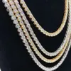 Fashion Fine Jewelry 5mm Cuban Chain 925 Silver Moissanite Necklace Chain Hip Hop Tennis Chain