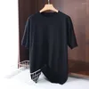 Men's T Shirts High Qualtity Oversized Cashmere Knitted O-neck T-shirt For Men Short Sleeve Tee Solid Color Trend Leisure Thin Style
