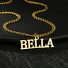 Ожерелья с подвесками Goxijite, ожерелье с большим именем на заказ для мужчин и женщин, персонализированная табличка с инициалом и буквой, кубинская цепочка ручной работы 231204