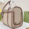 Borsa per cani di design per animali domestici Borsa per gatti Trasportini per gatti Borse a tracolla Classica Rete di ventilazione Pratica da viaggio Web all'aperto Tela di ebano beige Me284P