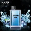 Happ Disposable Ecig Vape 6000Puffs Crystal Elf Puff Bar 6K Electronic Cigarette 2% 5% Optional Strength Vape Juice 10 Flavors