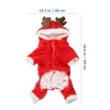 Abbigliamento per cani Costumi natalizi Pet Cappotto per maglione per la stagione fredda Cucciolo Babbo Natale Renna Vestito Felpa con cappuccio invernale Abbigliamento Tuta