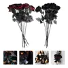 Dekorativa blommor 12 PCS Black Rose Halloween Decor Room Prop Roses Garden Decoration Blomma Silk Adgnment