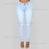 Jeans da donna BornToGirl Y2K Streetwear Jeans a matita per le donne Moda Slim Sexy Vita alta Nero Bianco Blu Jeans Donna Pantaloni denim T231204