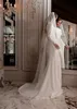 Longue sirène ivoire satiné robes de mariée simples Boho jardin manches longues sexy trou de serrure dos balayage train robes de mariée élégantes strass ceinture Robes de Mariee CL3001